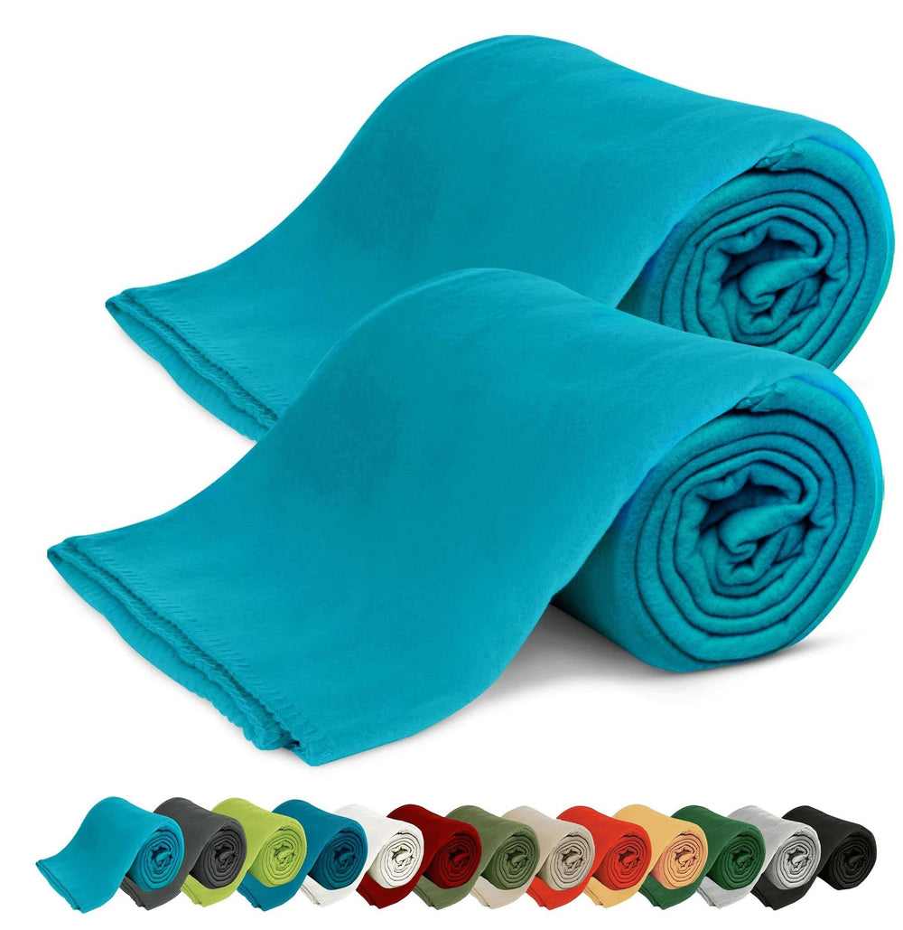 KiGATEX Polar Fleecedecken 2er Set Silber 130x160 cm Oeko-TEX® ca. 420g