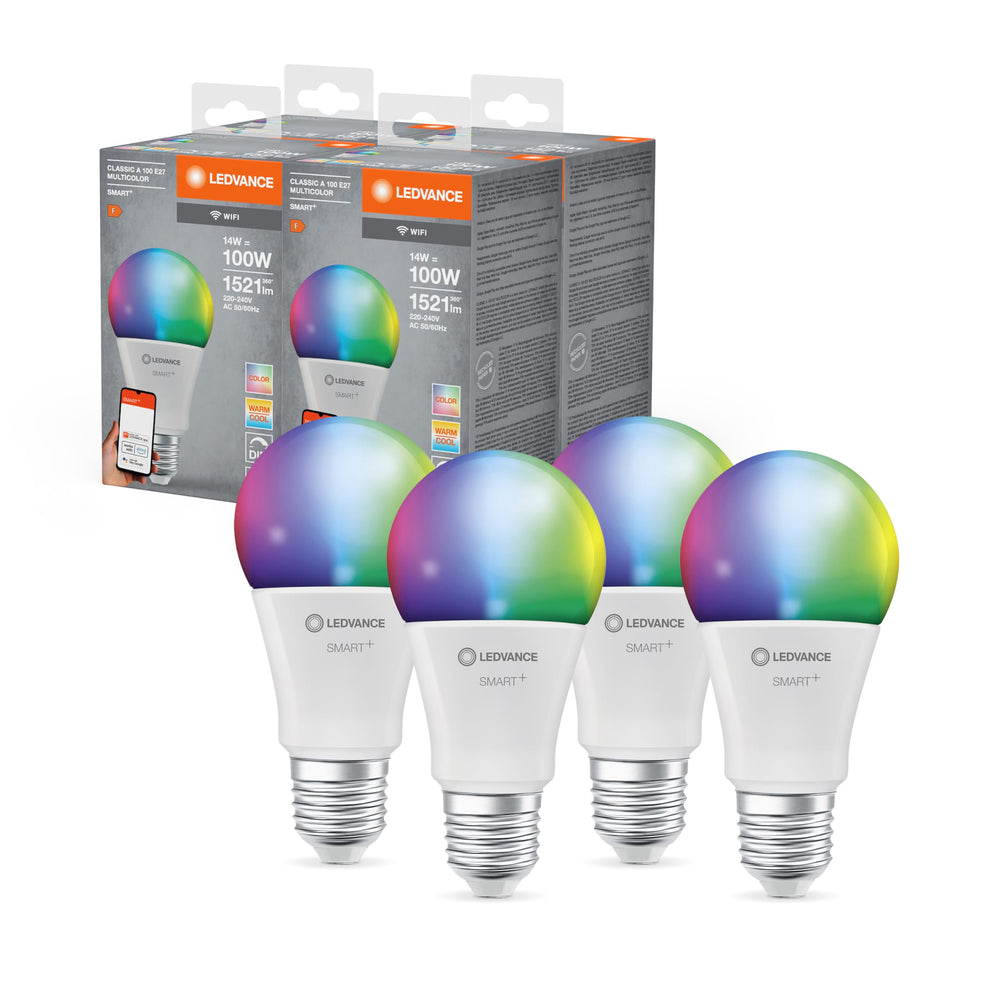 LEDVANCE E27 LED Lampe Wifi, Globeform Leuchtmittel mit 14 W (1521Lumen) ersetzt 100 W Glühbirne, dimmbar, RGBW Lichtfarbe (2700-6500K), kompatibel mit Alexa, google oder App, Lampen im 1er-Pack