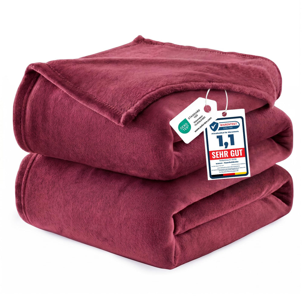 WAVVE Kuscheldecke Flauschig Decke Tagesdecke 150x200 - Sofadecke Grau