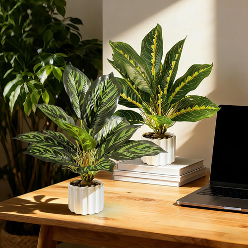 2 Stück Kunstpflanze Klein, für Deko Wohnzimmer Schlafzimmer, Home Decoration, Künstliche Pflanzen Wie Echt für Büro Schreibtisch Zimmer Badezimmer Deko, Fake Plant, Kunstpflanzen, Plastikpflanzen