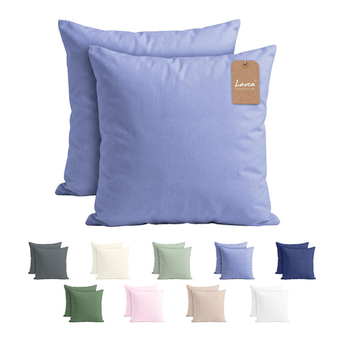 Lavea® 2er Set Kissenbezug - 40x40 - Eukalyptus