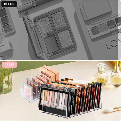 2er Make-up Organizer Acryl, 7 Fächer, transparent für Paletten