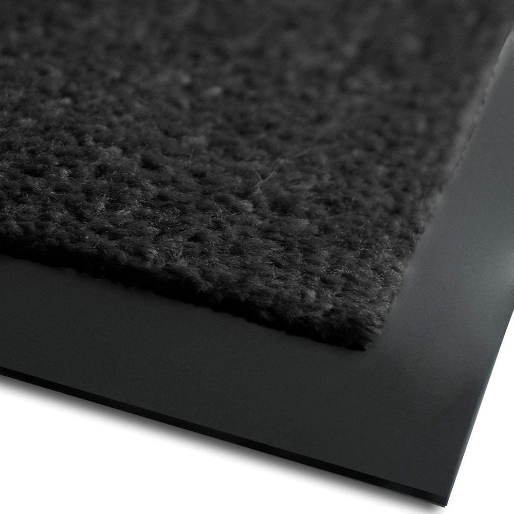 Floordirekt Schmutzfangmatte Monochrom | Fussmatte in 10 Größen & 8 Farben | Türmatte für innen & außen (40 x 60 cm, Schwarz)