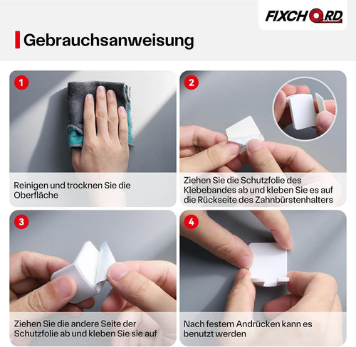4 Pack Elektrische Zahnbürste Halterung, Selbstklebende elektrische zahnbürste Halter für die Wandmontage, Zahnbürstenhalter für die Aufbewahrung im Badezimmer, weiß