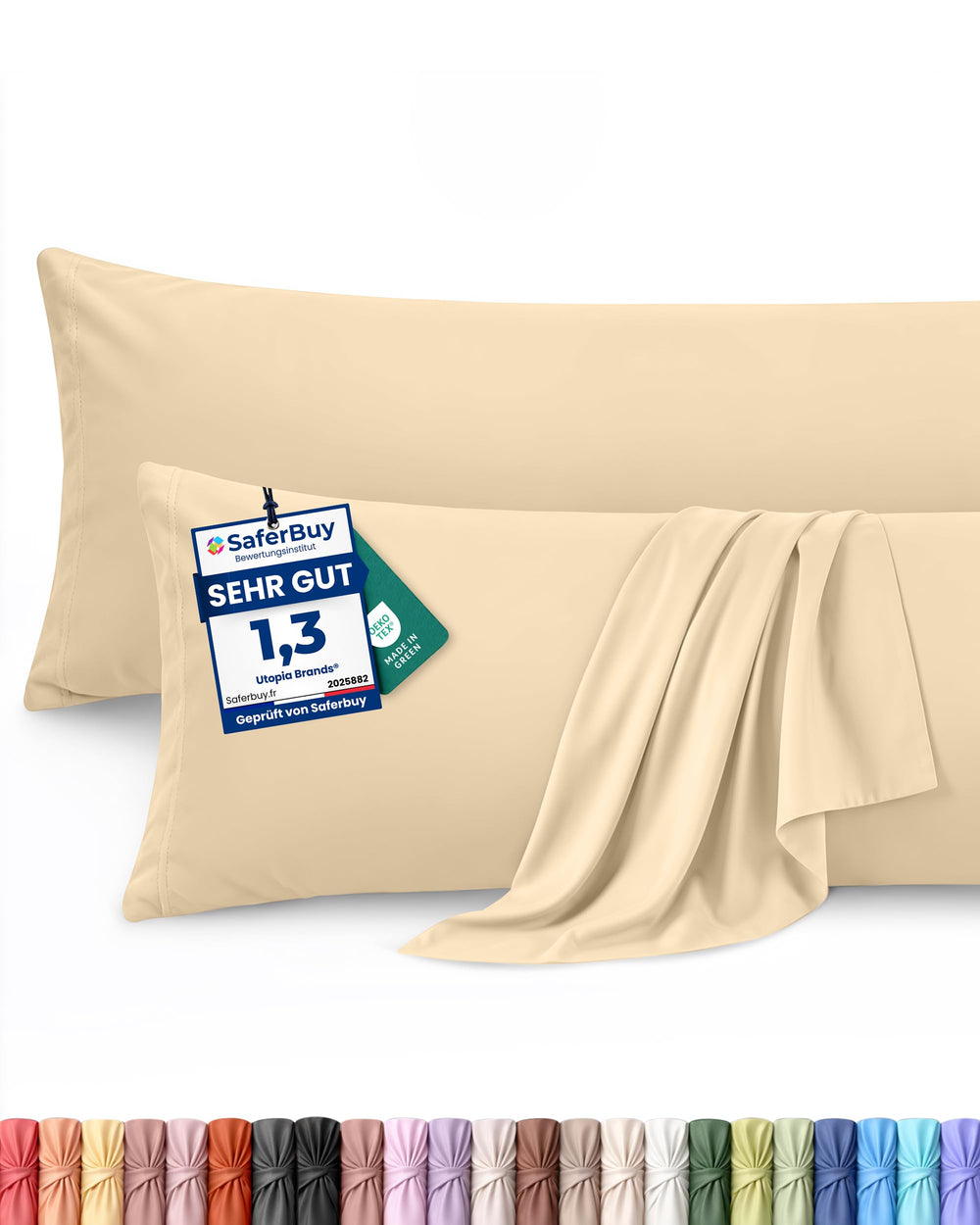 Utopia Bedding Kissenbezug 40x40 4er Set , kopfkissenbezug 40x40 Grau