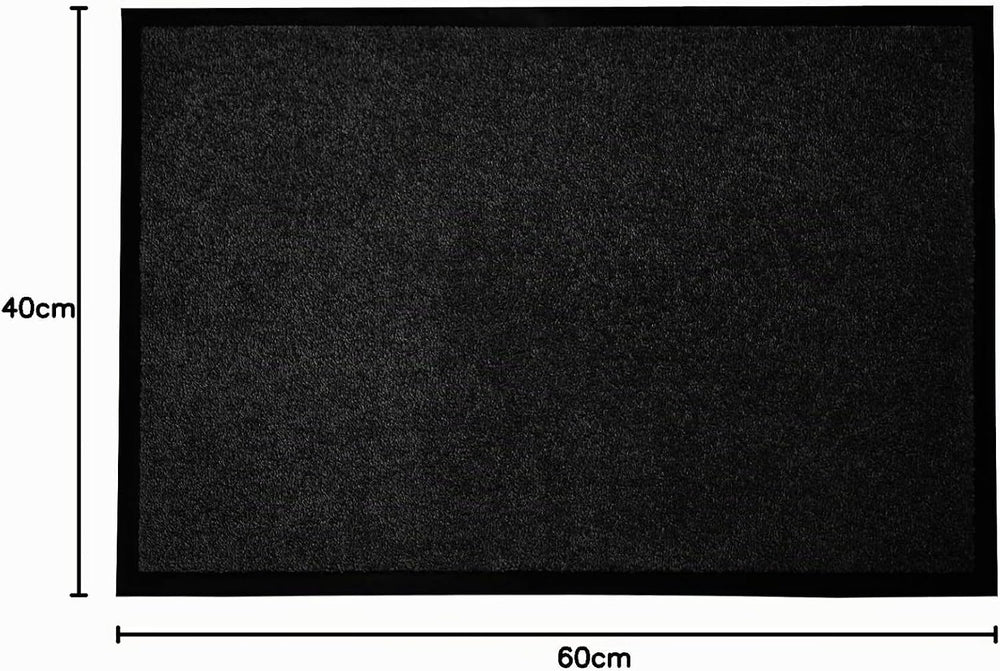 Floordirekt Schmutzfangmatte Monochrom | Fussmatte in 10 Größen & 8 Farben | Türmatte für innen & außen (40 x 60 cm, Schwarz)