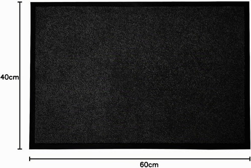 Floordirekt Schmutzfangmatte Monochrom | Fussmatte in 10 Größen & 8 Farben | Türmatte für innen & außen (40 x 60 cm, Schwarz)