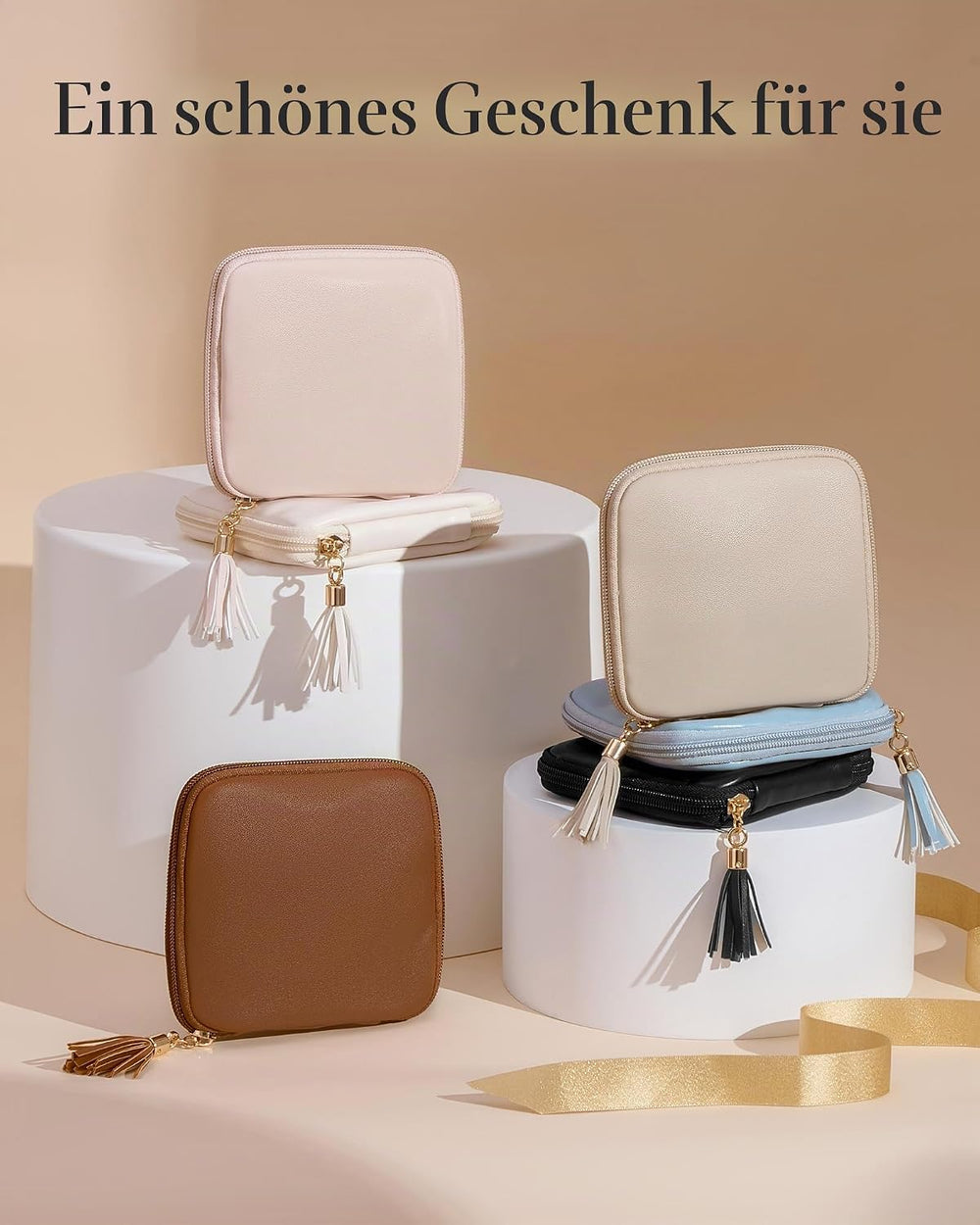 Lolalet Reise Schmuckkästchen Schmucktasche Schmuckaufbewahrung mit Fächern