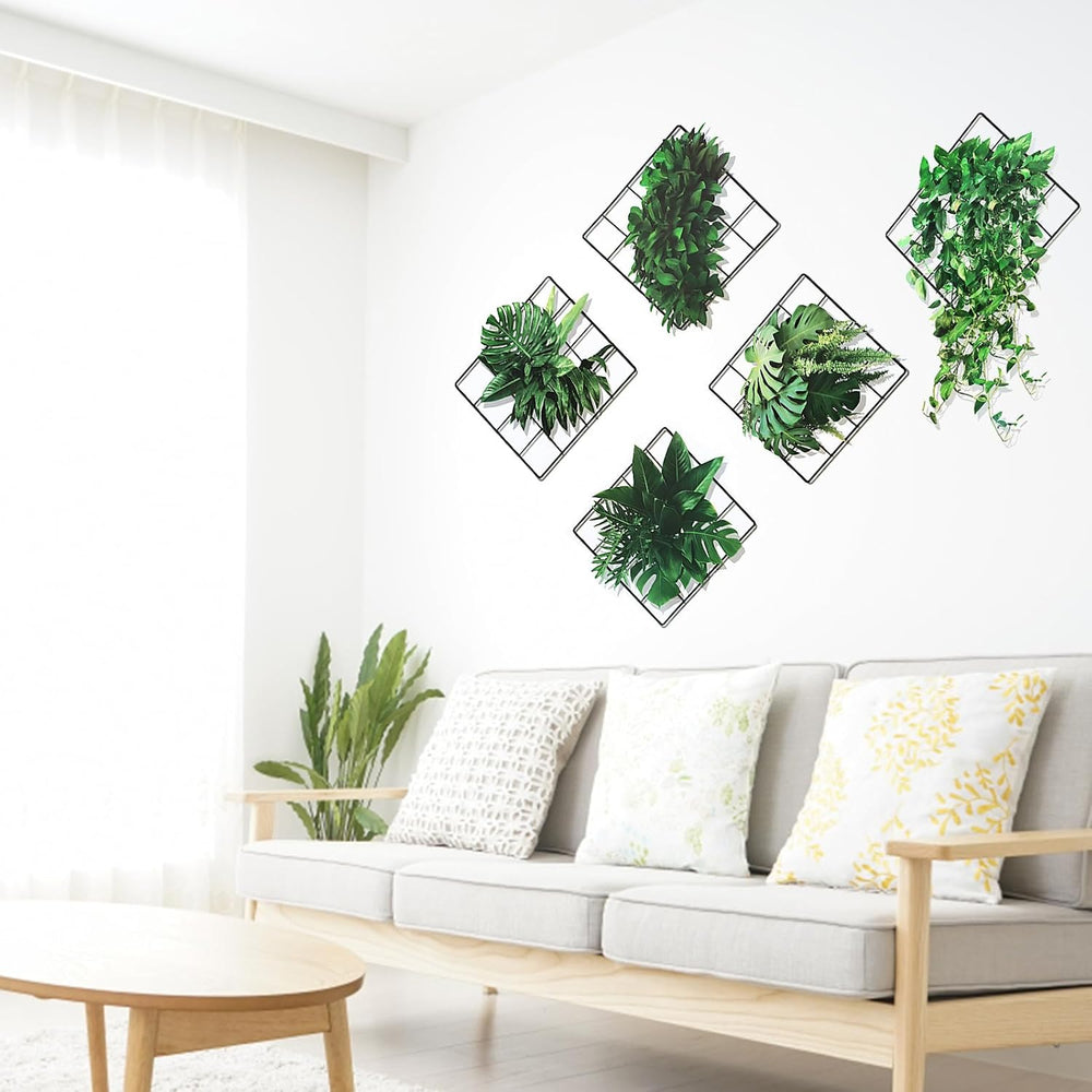 VMUTGA 3D Grünen Pflanzen Wandaufkleber, 5 Design Grüne Wandtattoo, Simulation von Hängepflanzen Wandsticker, Selbstklebende Wanddekoration für Schlafzimmer, Wohnzimmer, Büro, Küche