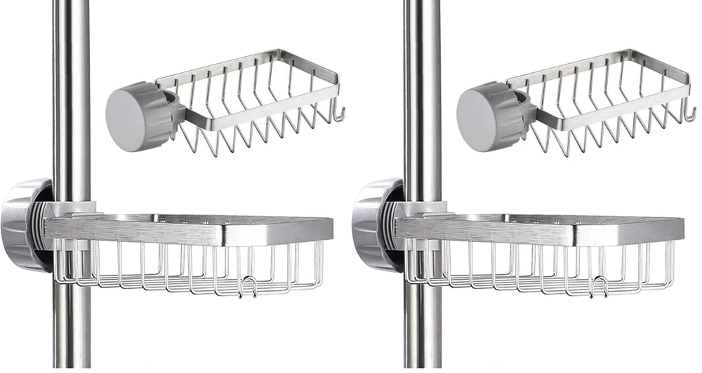 Bnimtm Duschstangen Aufbewahrungsregal - Duschablage für Duschstange Edelstahl - 1 Stück Duschablage Ohne Bohren für Duschstange, Shampoo,Seifenhalter - für 20-32mm Stange