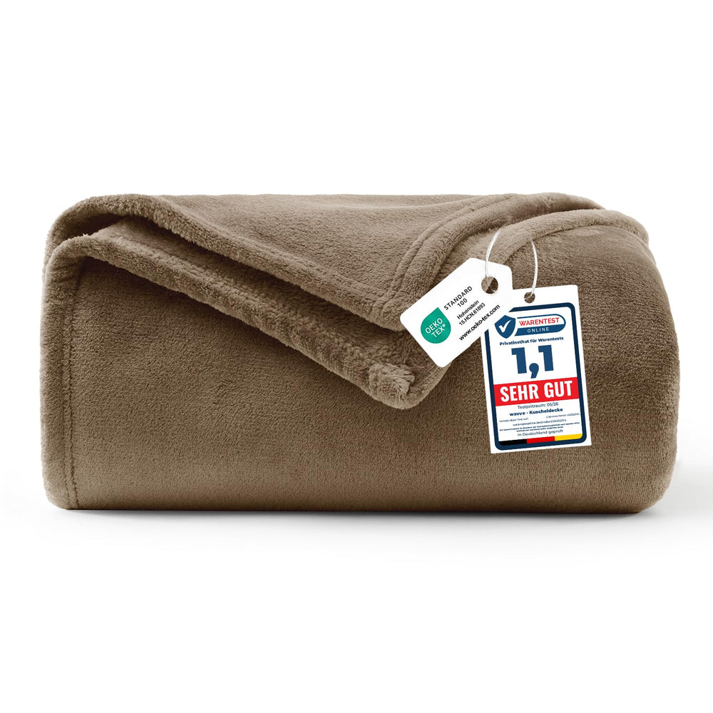 WAVVE Kuscheldecke Flauschig Decke Tagesdecke 150x200 - Sofadecke Grau