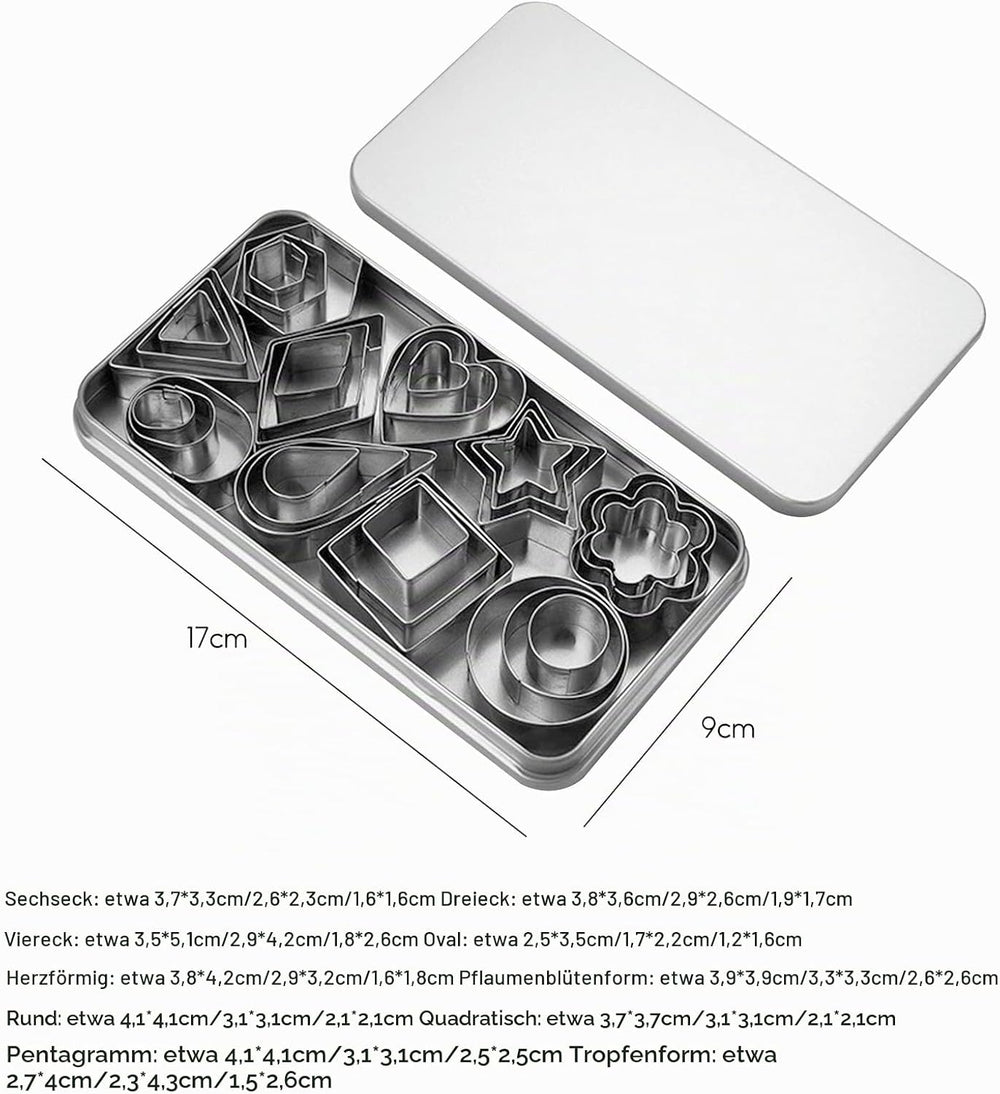 Plätzchen Ausstecher, 30 Stück Plätzchen Ausstecher Mini(Silbrig)