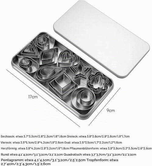 Plätzchen Ausstecher, 30 Stück Plätzchen Ausstecher Mini(Silbrig)
