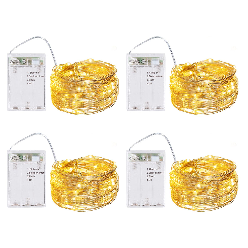 BXROIU 2 X 20 LED Lichterkette Batteriebetrieben 2M Micro LED Warmweiß