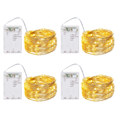 BXROIU 2X 50 LED Lichterkette Batteriebetrieben 5M Micro LED Warmweiß