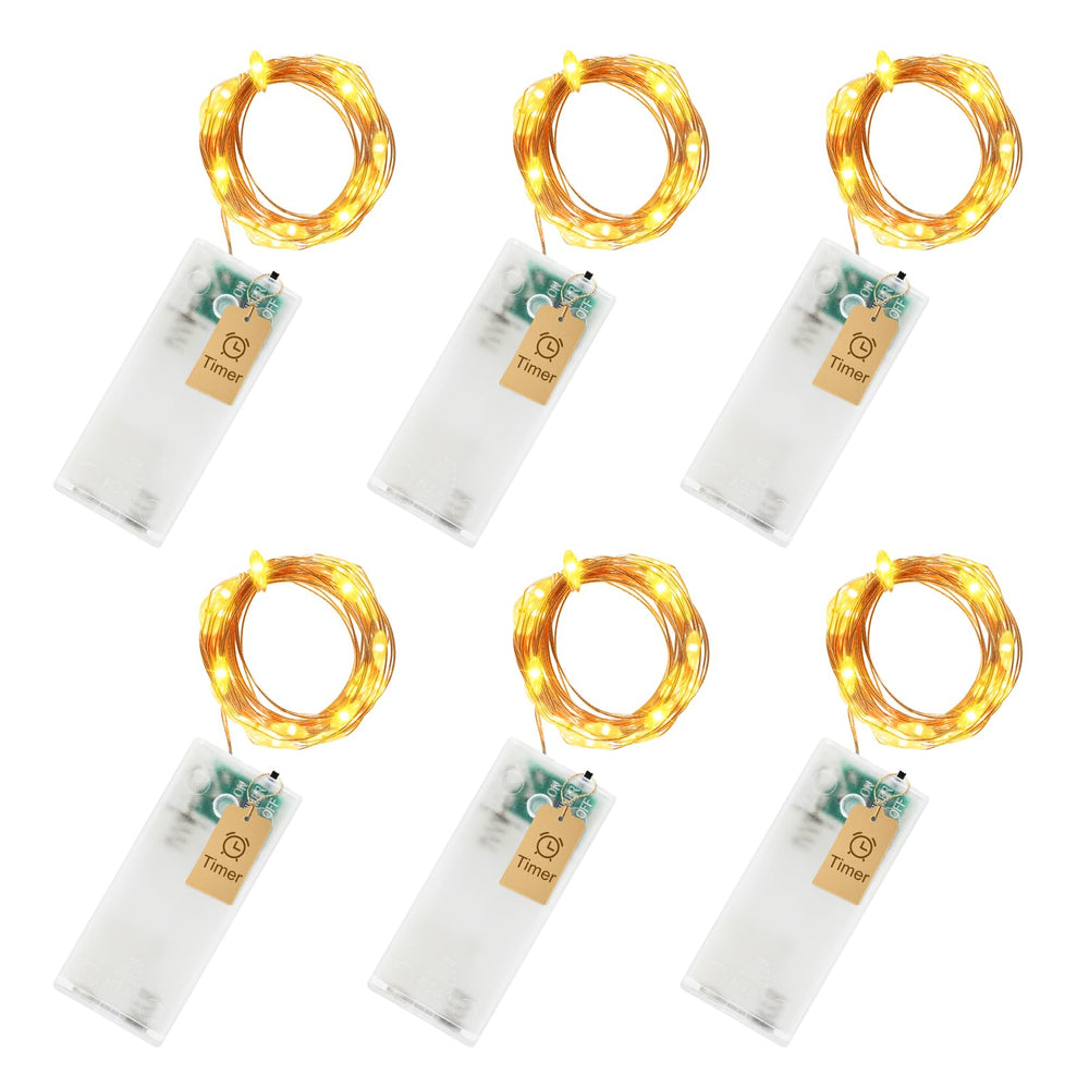 Mini Lichterkette Aufladbar 2M 20LED Warmweiß 3er Set