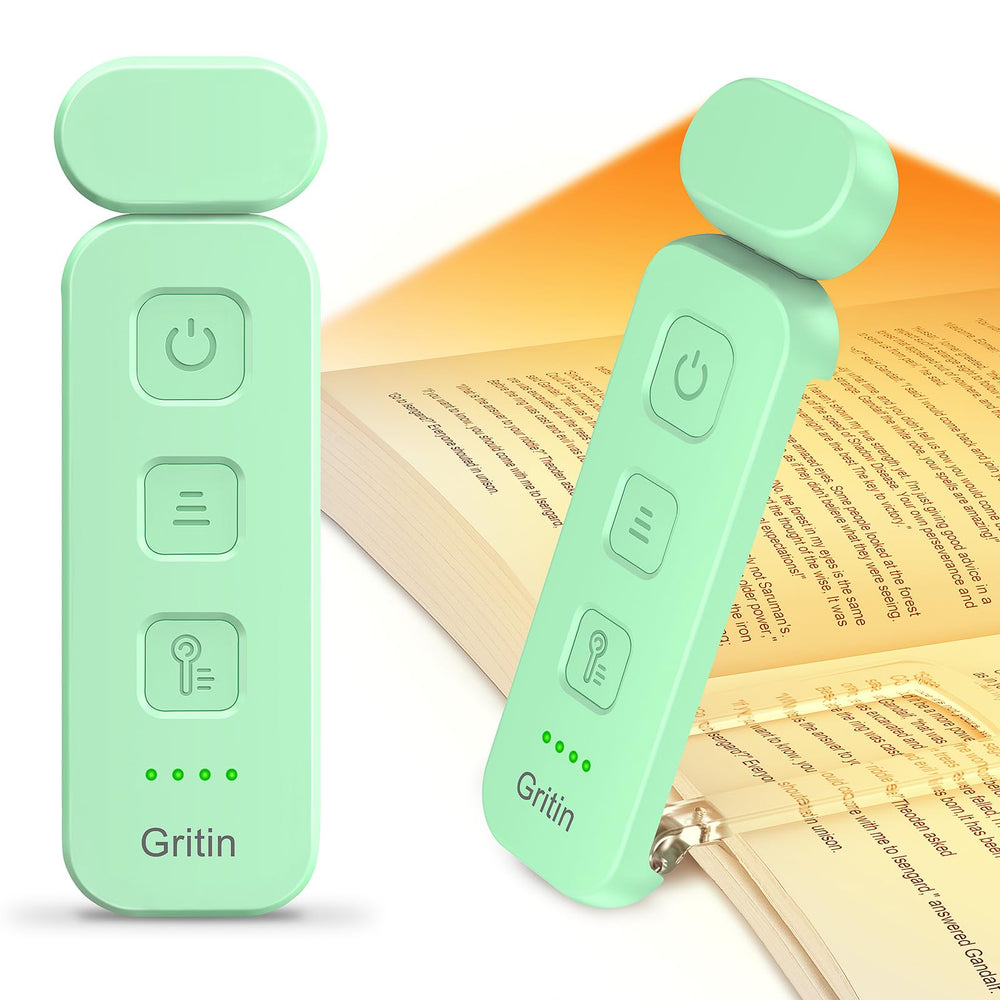 Gritin Leselampe Buch Klemme, Wiederaufladbare Buchlampe mit 7 LEDs -Weiß