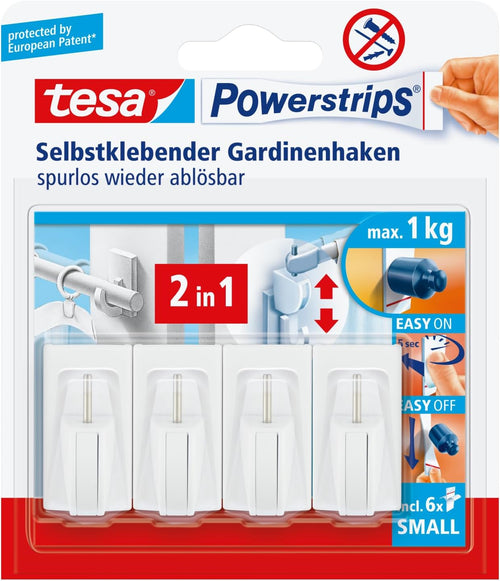 Gardinenhaken selbstklebend, verstellbar, 4 Stück