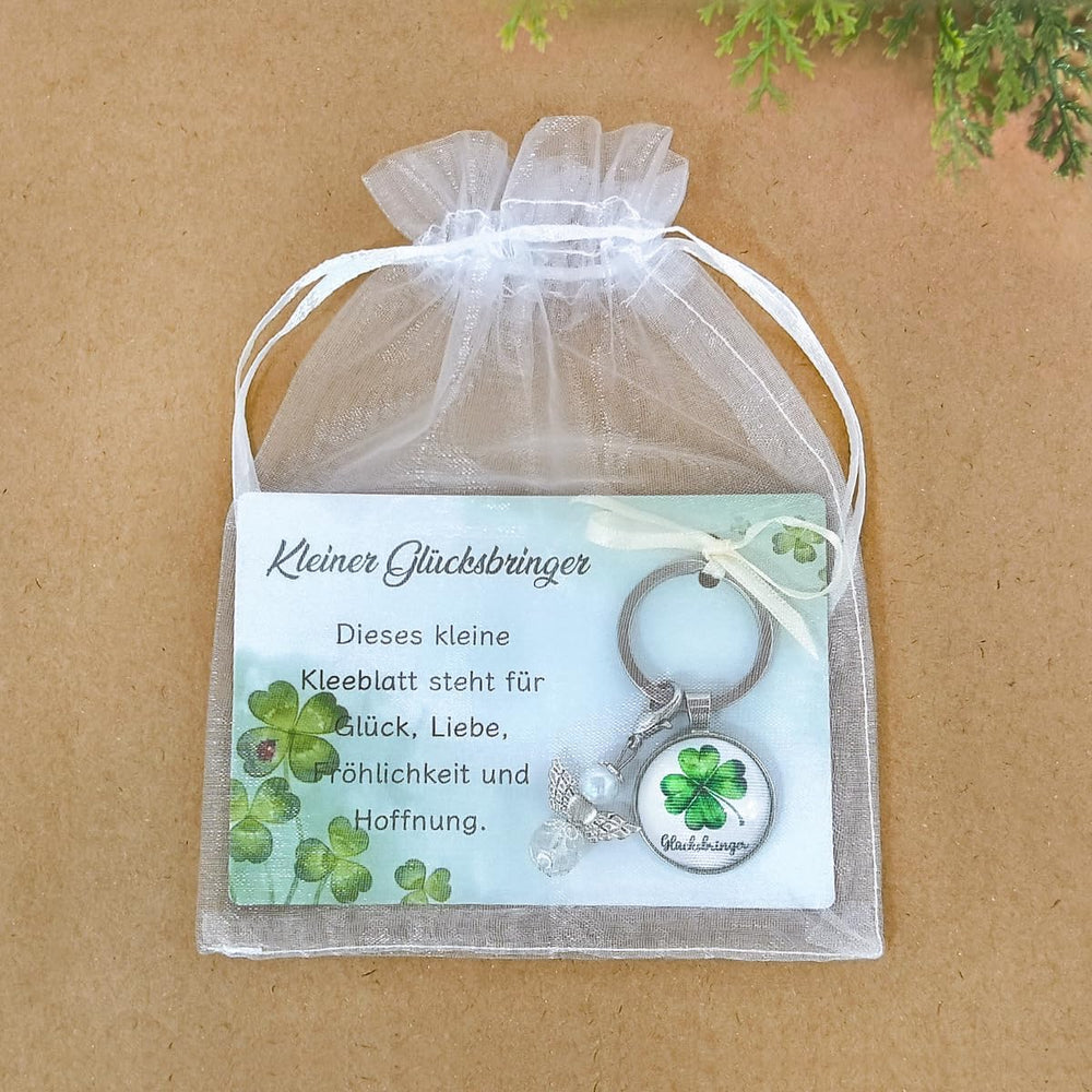 Kleeblatt Schlüsselbringer Glücksbringer Prüfung, Viel Glück Geschenke zur Weihnachten, Kleinigkeiten für Adventskalender Füllung, Silvester Glücksbringer, Kleine Geschenke für Freunde Kollegen Kinder