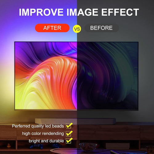 LED Strip 3m, USB RGB Streifen Mit App Fernbedienung, Music Sync Steuerbar Timer Einstellung, Band Selbstklebend Beleuchtung Lichter Verstellbare Helligkeiten Farbwechsel Für Tv/Schlafzimmer/Party