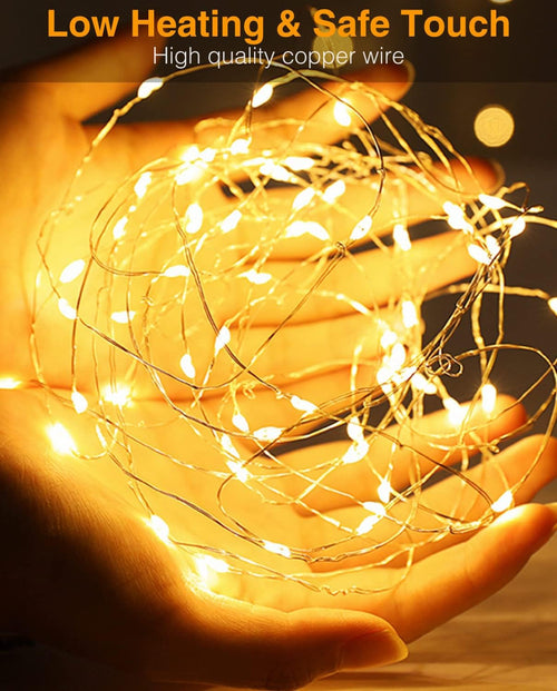litogo Led Lichterkette mit USB, 5M 50 LED Lichterkette Innen mit Stecker, Wasserdicht Micro Lichterketten Außen für Party, Garten, Hochzeit, Weihnachten, Zimmer Deko, Warmweiß