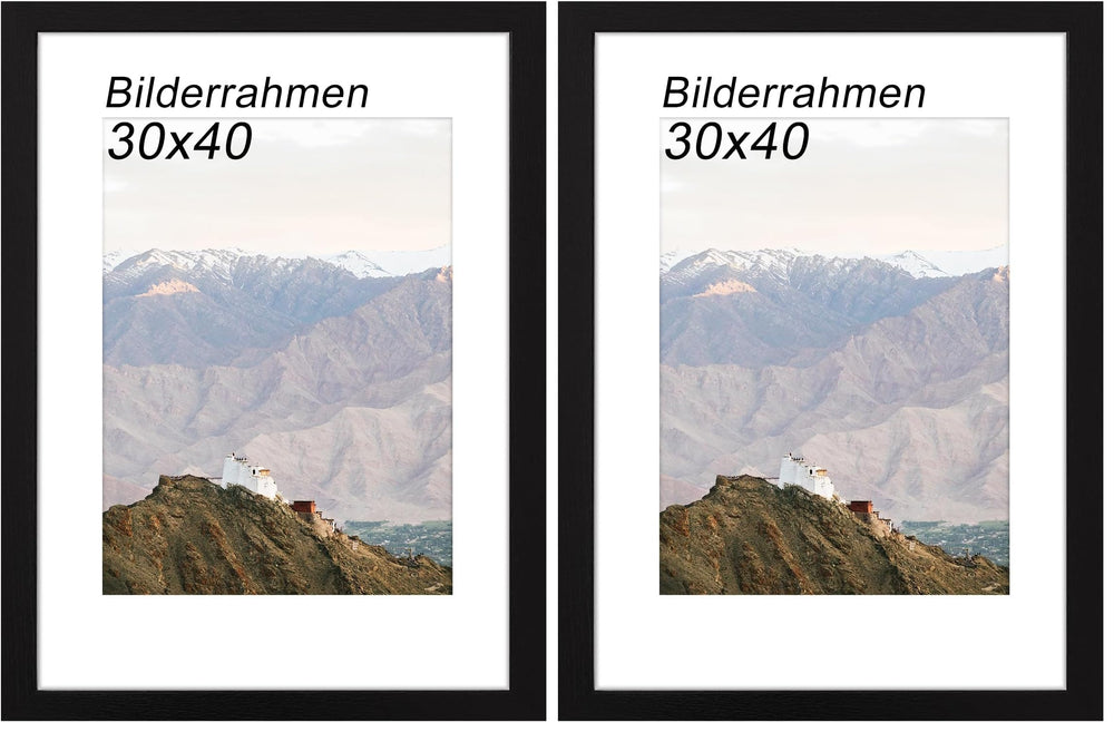 RUN HELIX Bilderrahmen A4 Schwarz – Bilderrahmen din a4 (21x29.7cm) mit bruchsicherem Acrylglas und Passepartout - Leichtgewicht für Poster, Bilder, Kinderzeichnungen, Diplome - Wand- & Tischmontage