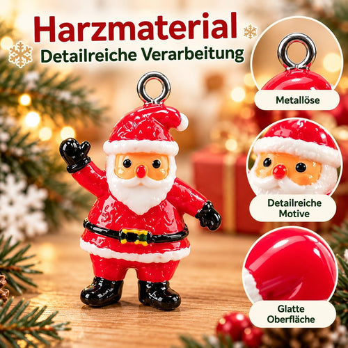 Weihnachtsanhänger 24 Stück, Naler Mini Weihnachtsbaumschmuck aus Harz
