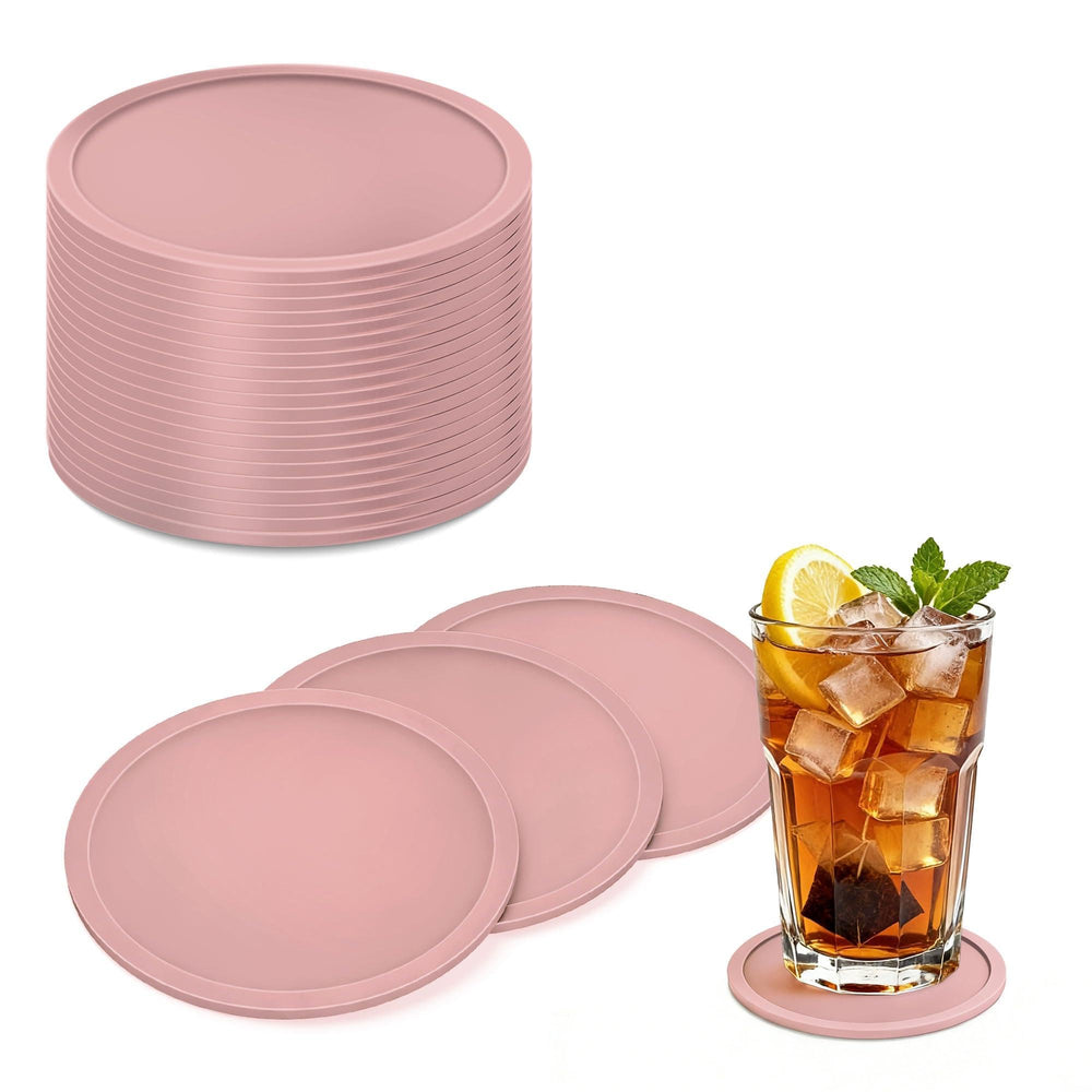 HELI MIAO Untersetzer Gläser Silikon mit Halter,rutschfest Glasuntersetzer mit Hohem Rand für Auslaufschutz,Hitzebeständig Tassenuntersetzer für Couchtisch,Esstisch&Bar,10Stück mit Halter Schwarz