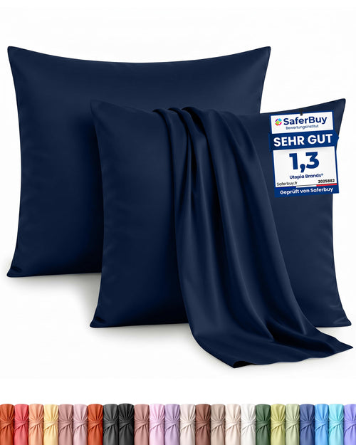 Utopia Bedding Kissenbezug 40x40 4er Set , kopfkissenbezug 40x40 Grau