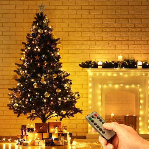Vicloon LED Lichterkette USB, 2 Stück DIY kleine Lichterketten mit Fernbedienung,10m 100LED 8 Modi und Timer,LED Mini Lichterkette für Weihnachten, Schlafzimmer, Party,Hochzeit,Garten