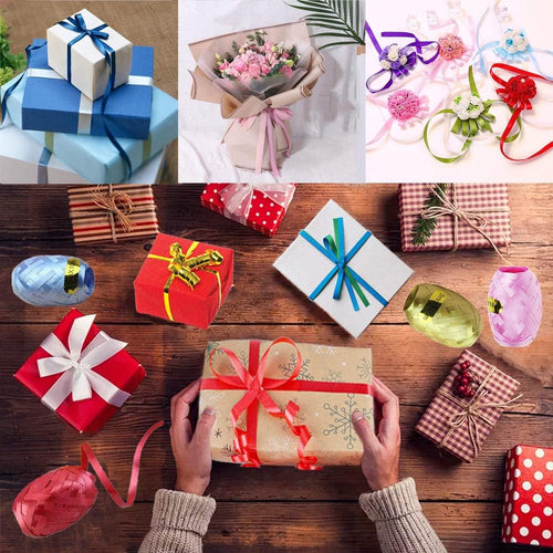 12 Rollen Geschenkband,10 m je Rolle Ringelband Bunt, Curling Ribbon Rolle für Hochzeit Partei Festival Dekoration Handwerk Geschenkverpackung Florist Luftballon