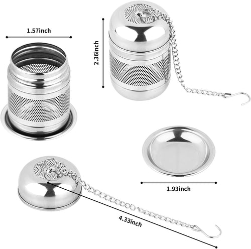 ZPUFAW 2er Set Teekugel Teefilter, Mit Untersetzer Und Kette, 304 Edelstahl, Feinmaschiger Teefilter, Wiederverwendbare Teekugel