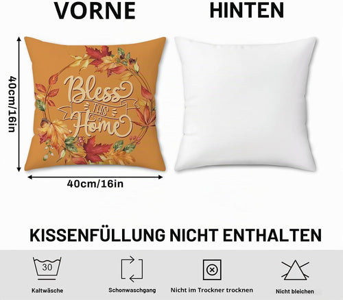 Bonhause Kissenbezug Herbst Bäume 40 x 40 cm Orange Wälder Marple Blätter Samt Soft Dekorative Kissenhülle Zierkissenbezüge für Sofa Schlafzimmer Wohnzimmer Zuhause Dekoration 4er Set