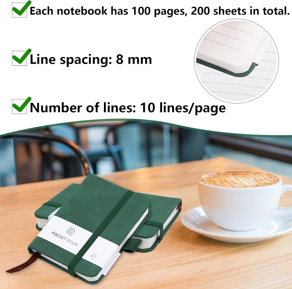 2 Stück Mini Notizbuch A7 Notizblock Klein Notizbuch mit 200 Seiten