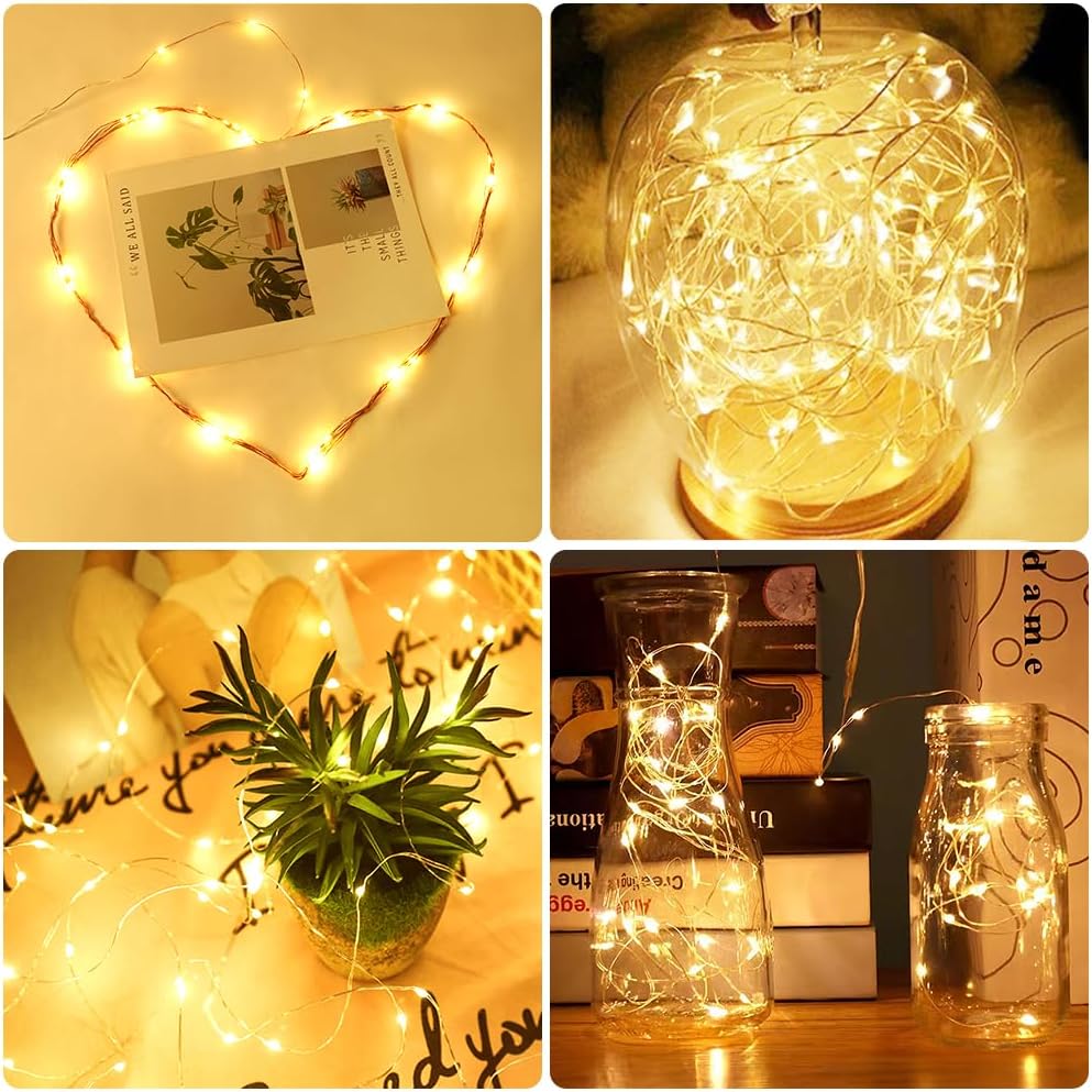 Vicloon LED Lichterkette USB, 2 Stück DIY kleine Lichterketten mit Fernbedienung,10m 100LED 8 Modi und Timer,LED Mini Lichterkette für Weihnachten, Schlafzimmer, Party,Hochzeit,Garten