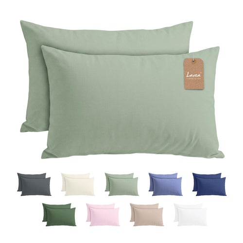 Lavea® 2er Set Kissenbezug - 40x40 - Eukalyptus