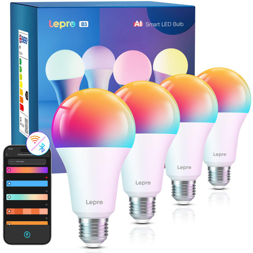 Lepro AI Smart Glühbirne B1, E27, 8,5W, 806lm, dimmbar, RGB+CCT