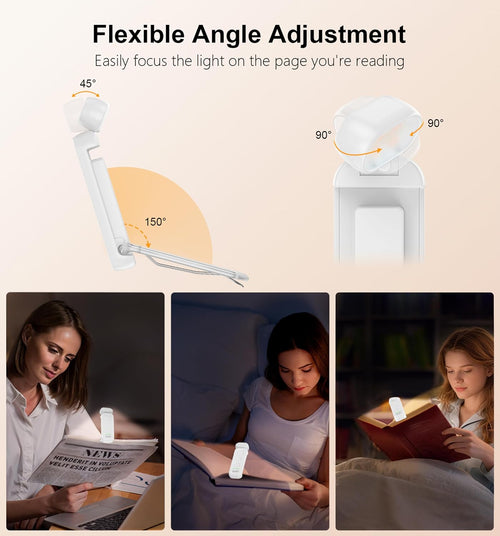 Gritin Leselampe Buch Klemme, Wiederaufladbare Buchlampe mit 7 LEDs -Weiß