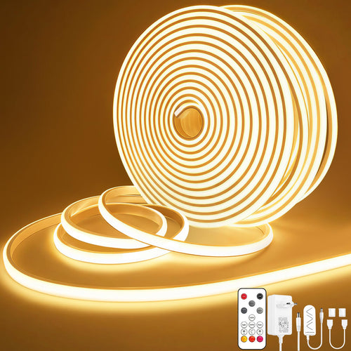 Lamomo COB LED Streifen, Warmweiss Dimmbar Leiste mit Fernbedienung, 5m 24V