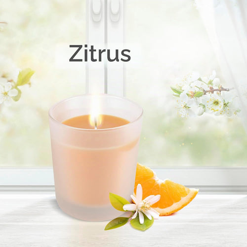 Air Wick Wohlfühl-Duftkerze DUO im Glas – Duft: Citrus – Enthält natürliche ätherische Öle – 2 x Duftkerzenset