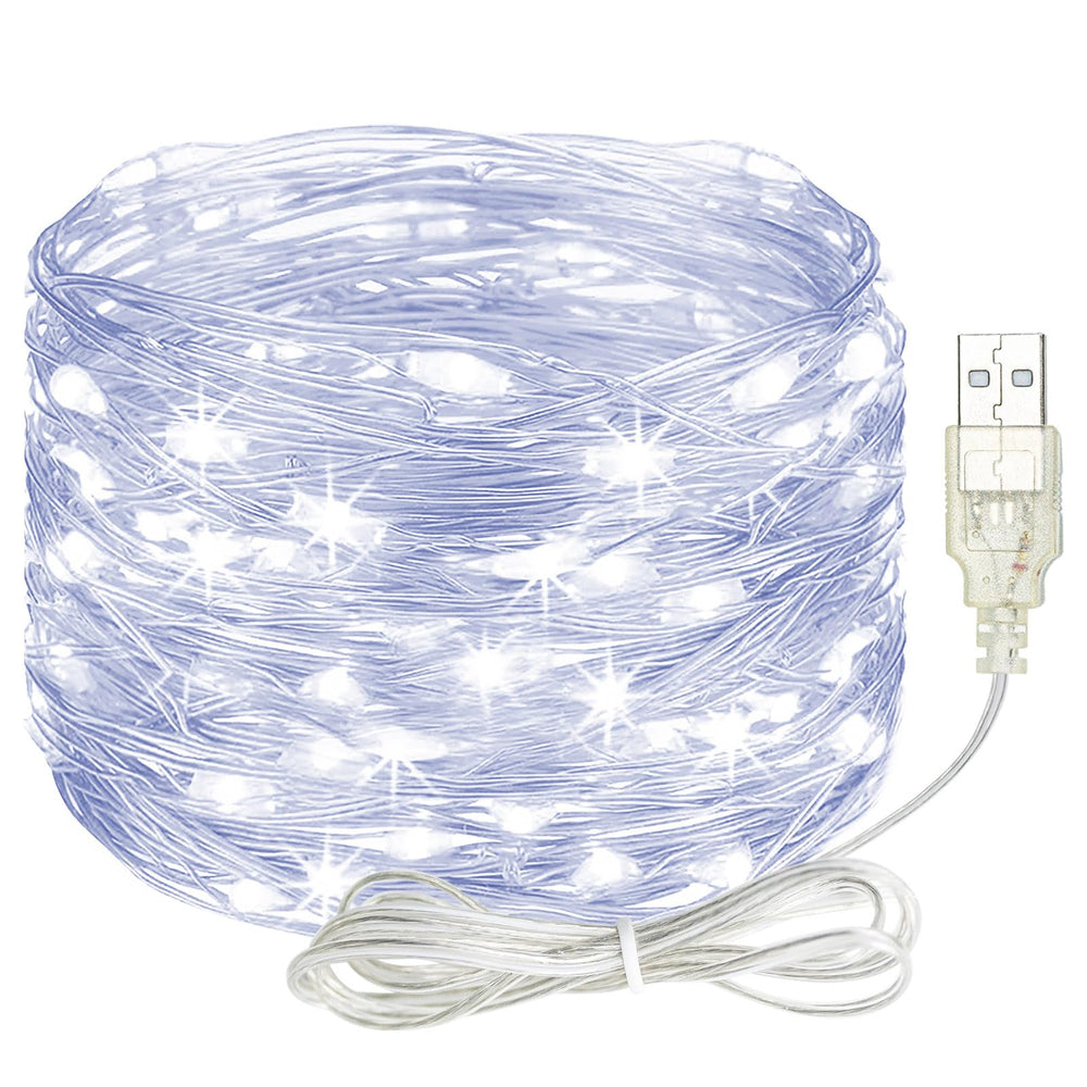 litogo Led Lichterkette mit USB, 5M 50 LED Lichterkette Innen mit Stecker, Wasserdicht Micro Lichterketten Außen für Party, Garten, Hochzeit, Weihnachten, Zimmer Deko, Warmweiß