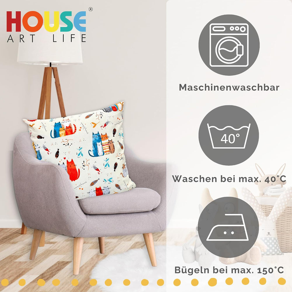 Kissenbezug 40x40 cm Baumwolle Zierkissenbezug mit Verstecktem Reißverschluss, Kopfkissenbezug, Kissenhülle, Sofakissenbezüge, Dekokissenbezüge für Wohnzimmer Sofa Couch Schlafzimmer