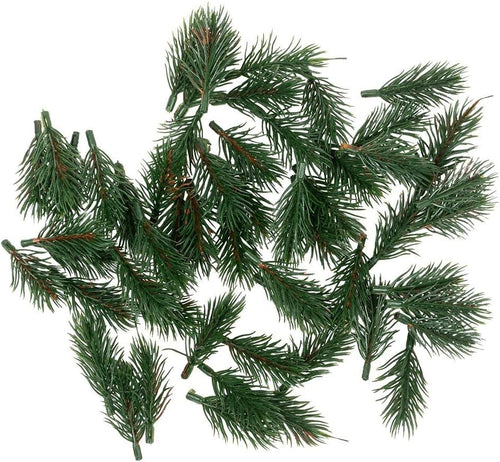 Ideen mit Herz Deko-Tannenzweige | grün | 6,5 cm lang | 55 Stück | künstliche Tannenzweige | Adventskranz-Deko | Tannengrün