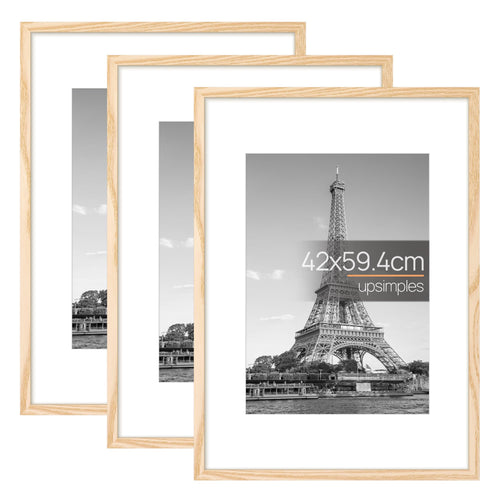 upsimples 3 Pack Bilderrahmen A4, Bilderrahmen Kinderzeichnungen A4，Picture Frame Schwarz für Fotos, Bilder, Poster