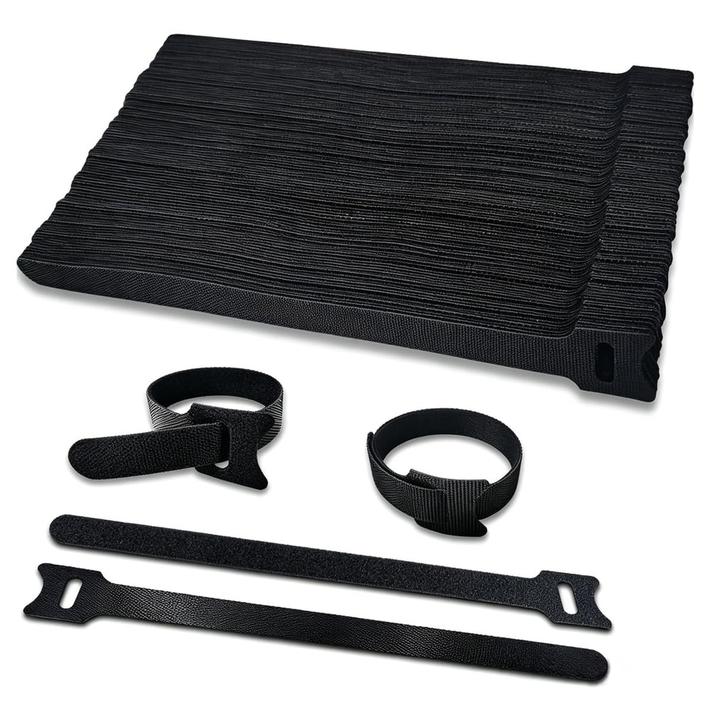 Klettband 100pcs wiederverwendbare Klettkabelbinder in 4 verschiedenen Längen 200mm/150mm/120mm/100mm Klett Kabelbinder Klettbinder Klettverschluss für Home Office Büro