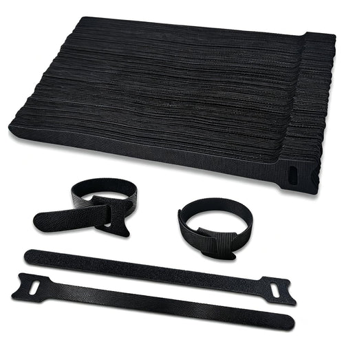 Klettband 100pcs wiederverwendbare Klettkabelbinder in 4 verschiedenen Längen 200mm/150mm/120mm/100mm Klett Kabelbinder Klettbinder Klettverschluss für Home Office Büro