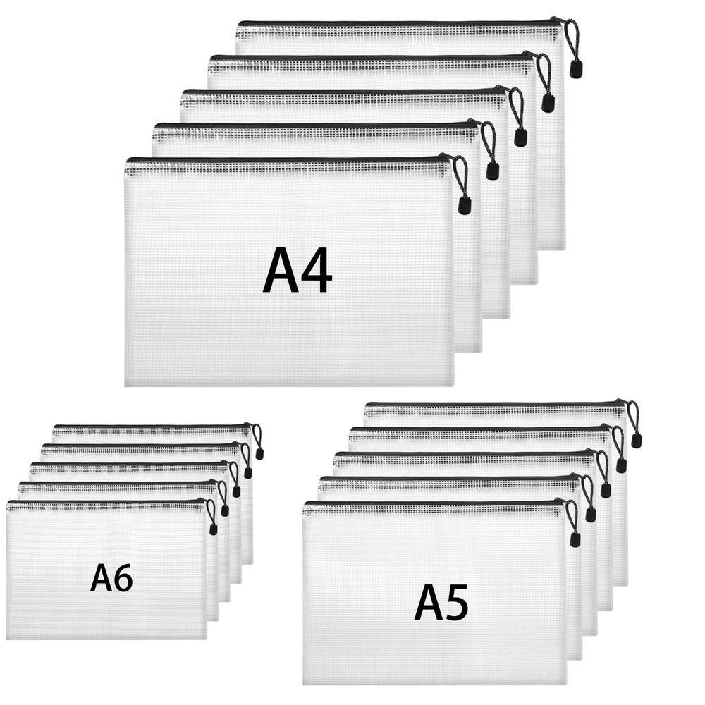 Hemiks 15 Stück Dokumententaschen A4+A5+A6, Dokumentenmappe Wasserabweisend
