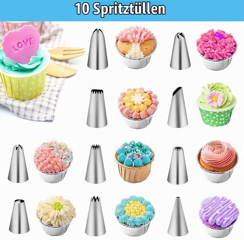 Nifogo Spritzbeutel mit Tüllen 40 Stück
