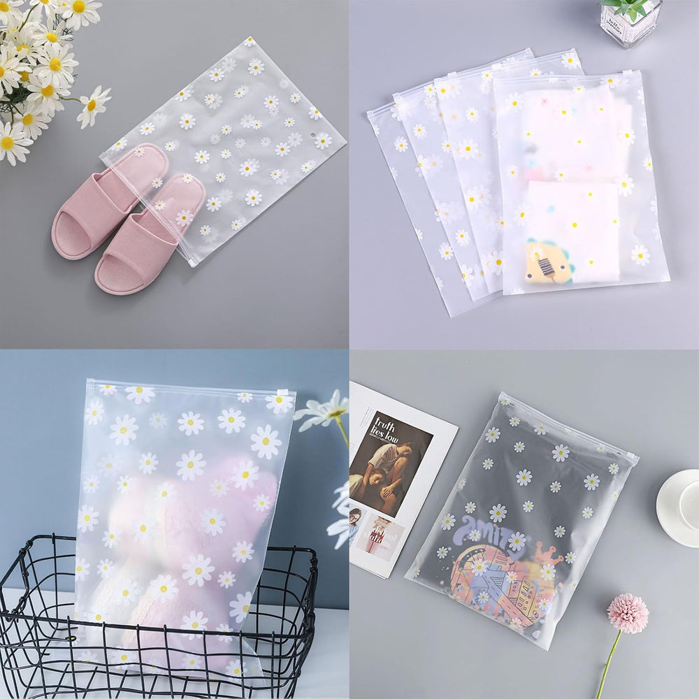 KEYRI 20 Stücke Reise Kleidertaschen Organizer Zip Beutel Kleidung Tasche Reisebeutel Aufbewahrungstasche für Kleidung Unterwäsche Handtuch Schuhe Kosmetik Wasserdichte Tasche Krankenhaus (Blumen)