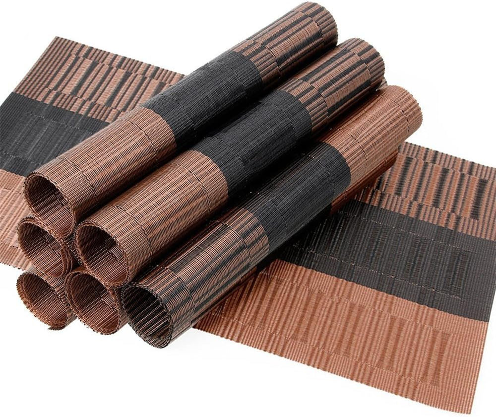 6er Set Platzsets 30x45cm Platzdeckchen Rutschfest Abwaschbar Tischmatten PVC Abgrifffeste Hitzebeständig Tischsets, Platz-Matten für küche